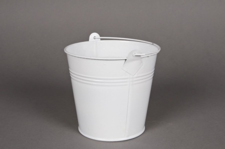 Seau en zinc blanc D13cm H12cm