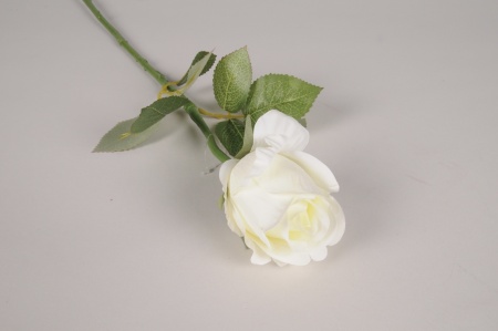 Rose artificielle blanche H58cm