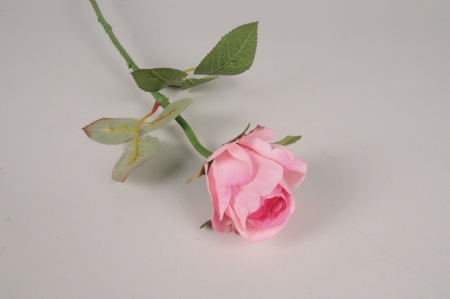 Rose artificielle rose H58cm