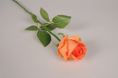 Rose artificielle orange H58cm