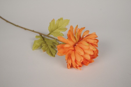 Chrysanthème artificiel orange H60cm