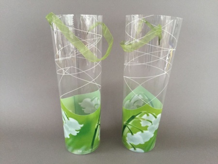 Paquet de 10 sacs plastique muguet vert D12cm H35cm