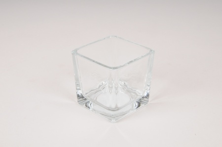 Vase en verre cube 6x6cm H6cm