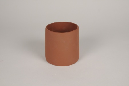 Cache-pot en terre cuite brique D10cm H10cm