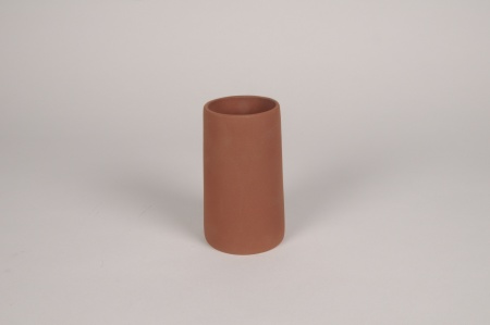 Vase en terre cuite brique D8cm H14cm