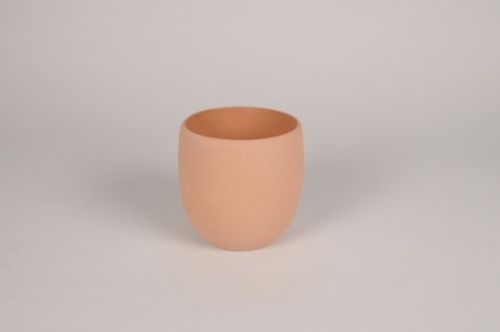 Cache-pot en terre cuite rose D12cm H12cm