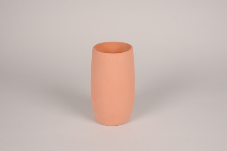 Vase en terre cuite rose D11cm H18.5cm