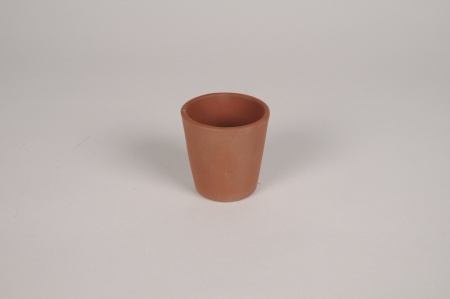 Cache-pot en terre cuite brique D7cm H7cm