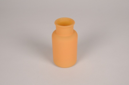 Vase bouteille en verre orange mat D6.5cm H12.5cm