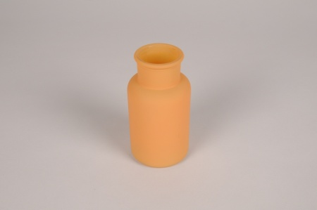 Vase bouteille en verre orange mat D6.5cm H12.5cm