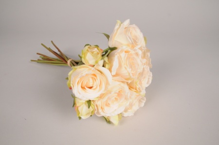 Bouquet de roses artificielles crème H32cm