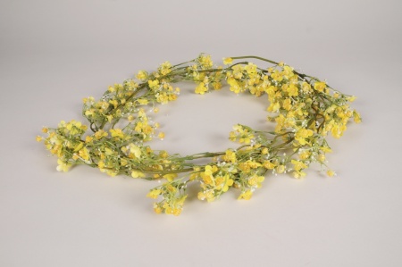 Guirlande de gypsophile artificiel jaune L125cm