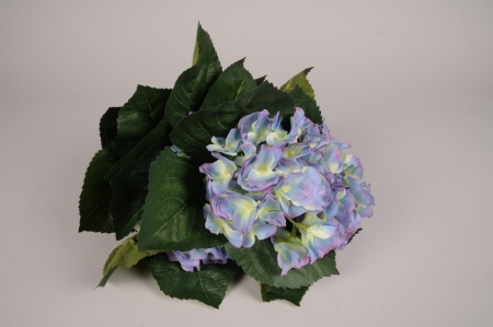 Bouquet d'hortensias artificiels bleus H40cm