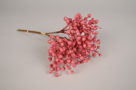 Bouquet de sureau artificiel rose foncé H32cm