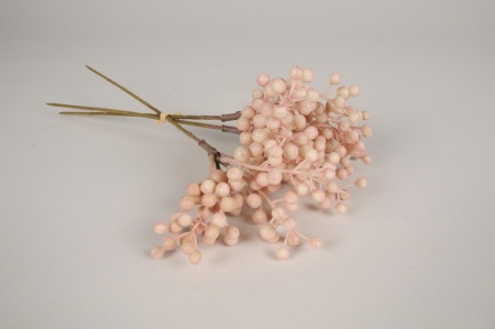 Bouquet de sureau artificiel rose H32cm