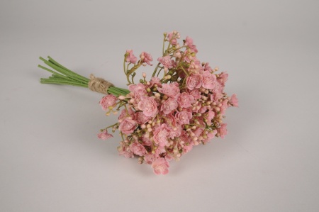 Bouquet de gypsophile artificiel rose H29cm