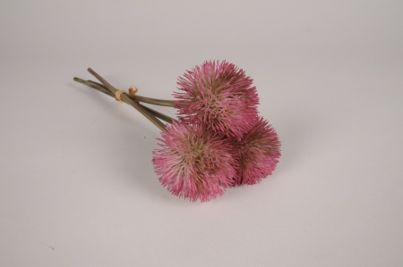 Chardon artificiel rose H35cm