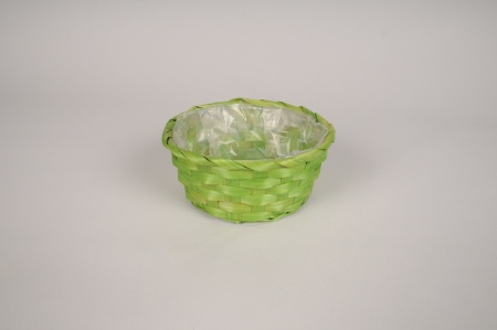 Coupe en osier vert D16cm H7cm