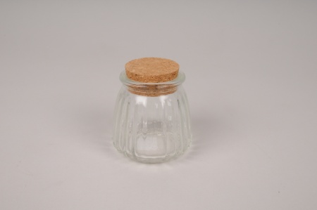 Fiole en verre avec bouchon D5cm H6.5cm