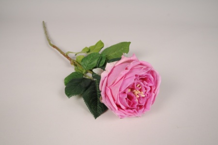 Rose artificielle rose H60cm