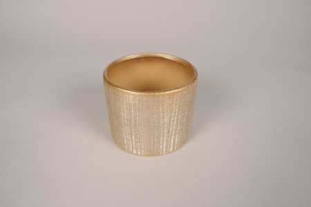 Cache-pot en céramique or D11.5cm H9.5cm