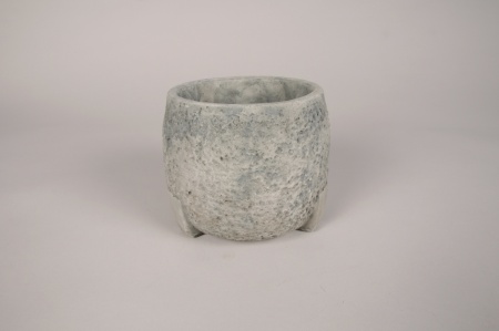 Cache-pot en béton gris D15cm H12.5cm