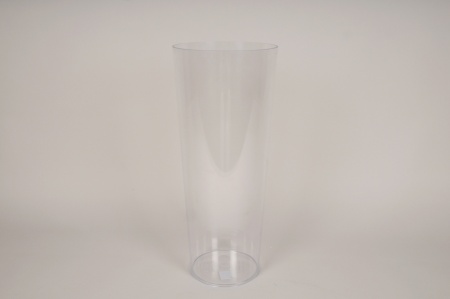 Vase en plexi transparent D20cm H48.5cm