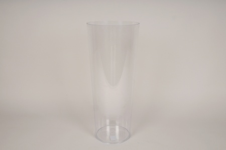 Vase en plexi transparent D20cm H48.5cm