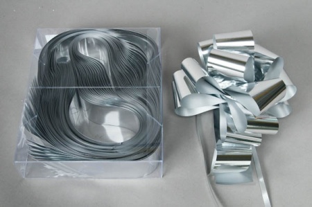 Boîte de 20 noeuds auto argent brillant L50mm