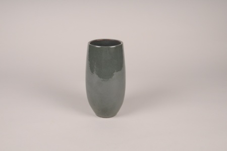 Vase en céramique gris vert D10.5cm H20cm