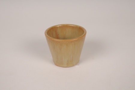 Cache-pot en céramique vert D8cm H7cm