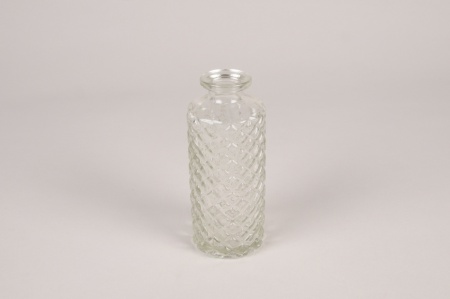 Vase bouteille en verre D5cm H13cm