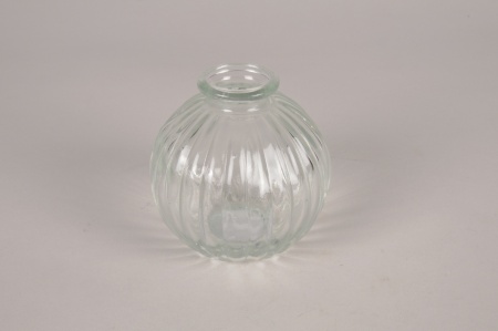 Vase bouteille en verre D8cm H8cm