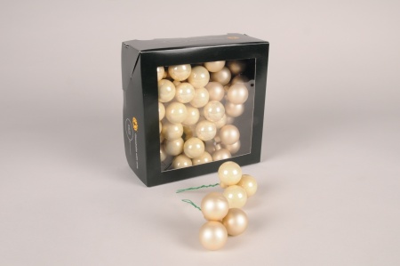Boîte de 72 boules verre champagne D30mm