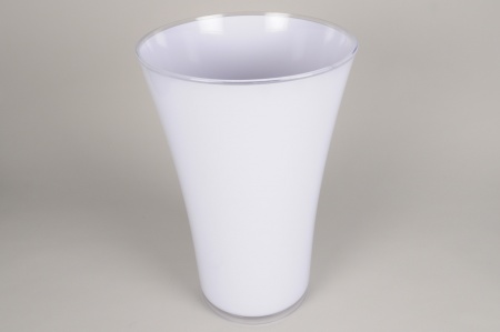 Vase en plastique blanc D29cm H44.5cm