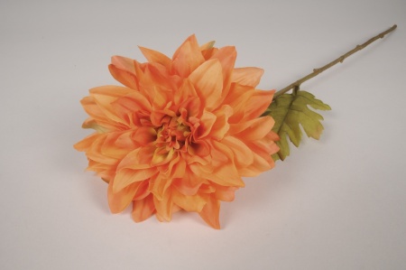 Dahlia artificiel orange H61cm