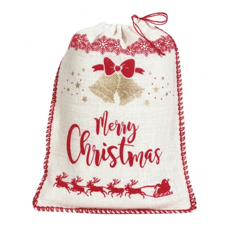 Sac Noël en jute L50cm H75cm