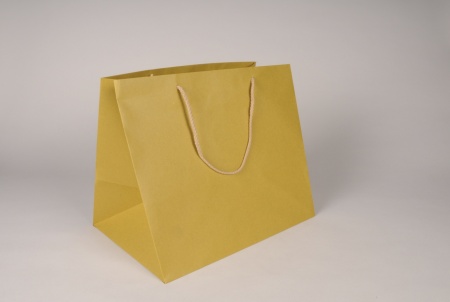 Paquet de 12 sacs kraft jaune 35x25cm H32cm