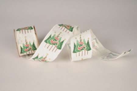 Ruban Noël déco sapin 63mm x 10m