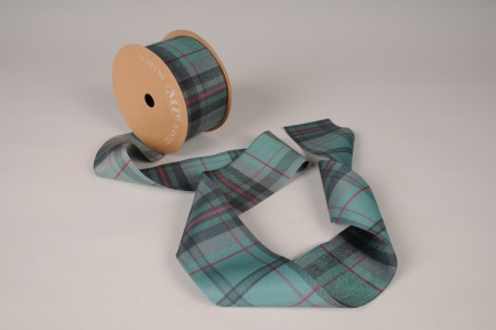 Ruban de velours écossais vert 63mm x 10m