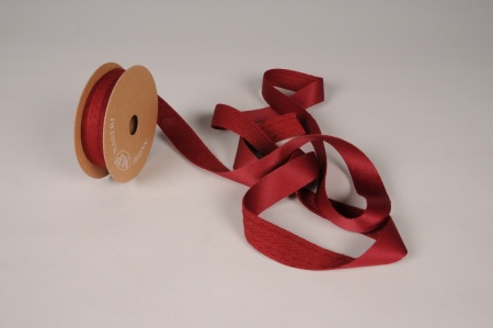 Ruban tissu dentelle bordeaux 25mm x 6m