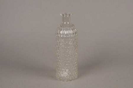 Vase en verre bouteille D8cm H25cm