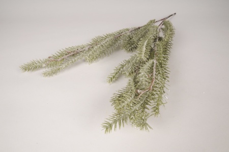 Branche de pin artificiel givré H60cm