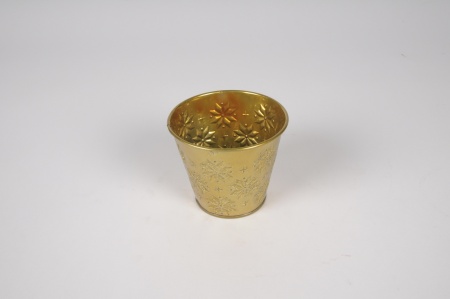 Cache-pot en zinc or D9.5cm H8cm