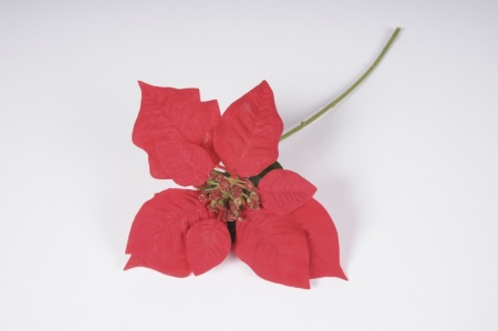 Poinsettia artificiel rouge H35cm