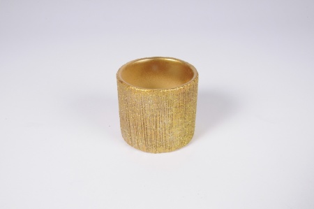 Cache-pot en céramique dorée D7.5cm H6.5cm