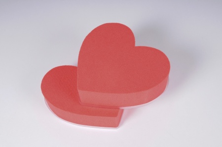 Paquet de 2 coeurs mousse rouge D18cm