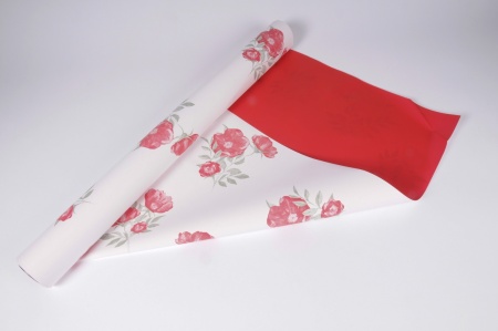 Rouleau de papier blanc motif fleur 70cmx40m