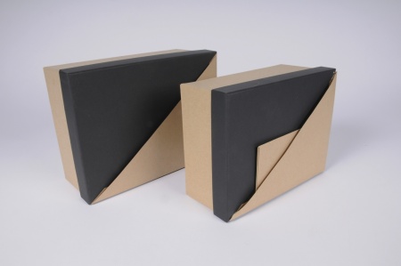 Set de 2 boîtes cadeaux en carton noir