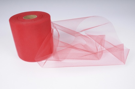 Ruban de tulle grillage rouge 12.5cm x 100m